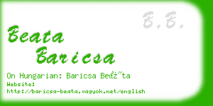 beata baricsa business card